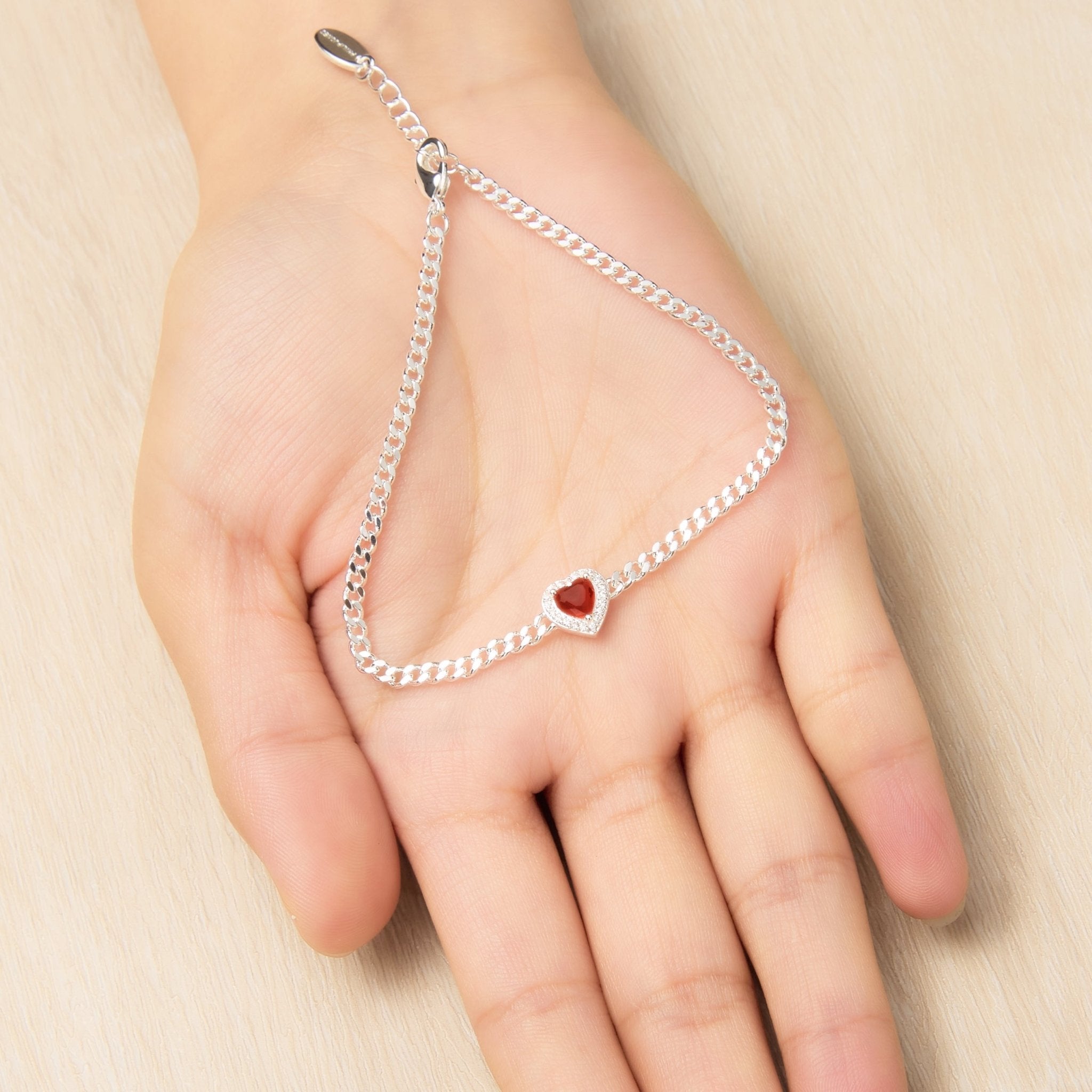 Carnelian Heart Gemstone Bracelet with Quote Card Created with Zircondia® Crystals