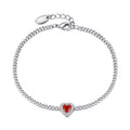 Carnelian Heart Gemstone Bracelet Created with Zircondia® Crystals