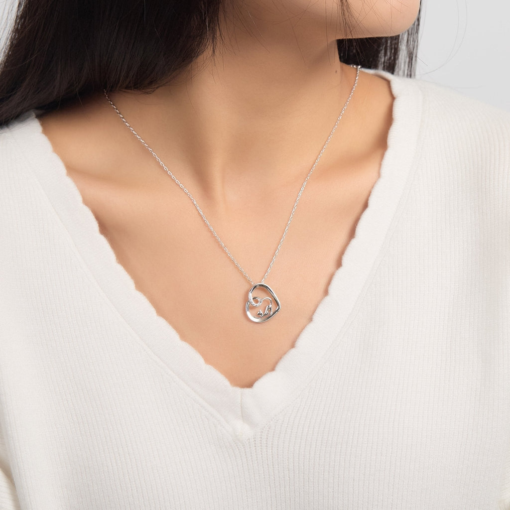 Cat Necklace Created with Zircondia® Crystals