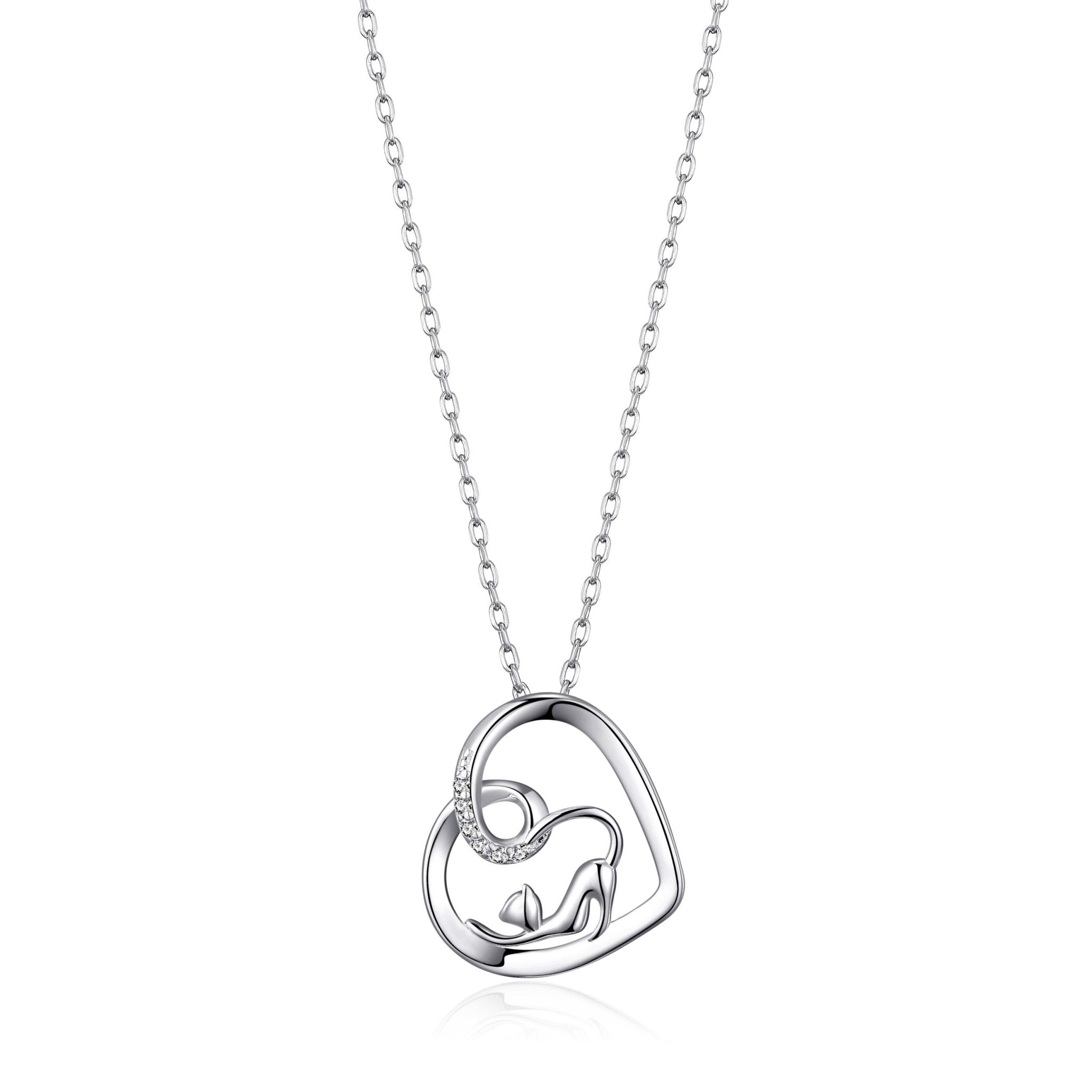 Cat Necklace Created with Zircondia® Crystals