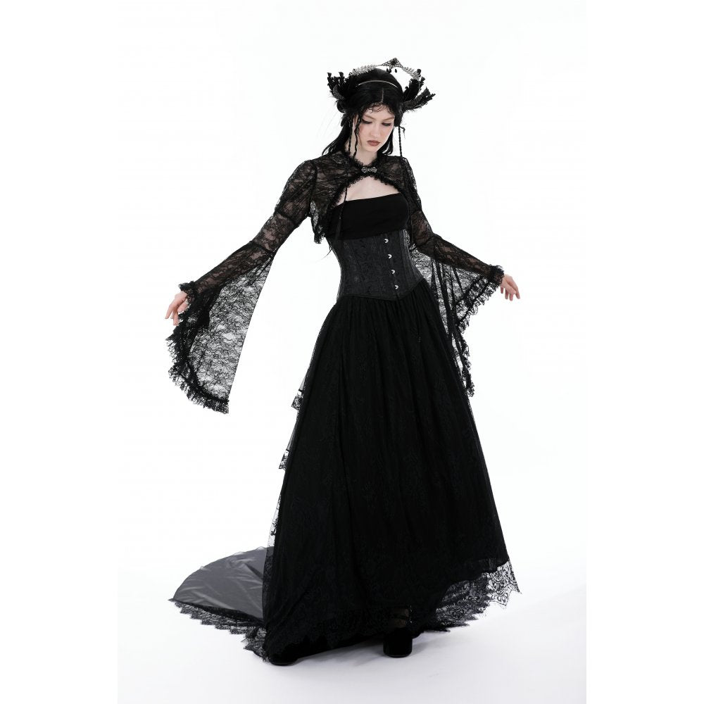 Dark in Love Belladonna Lace Bell Sleeve Goth Shrug