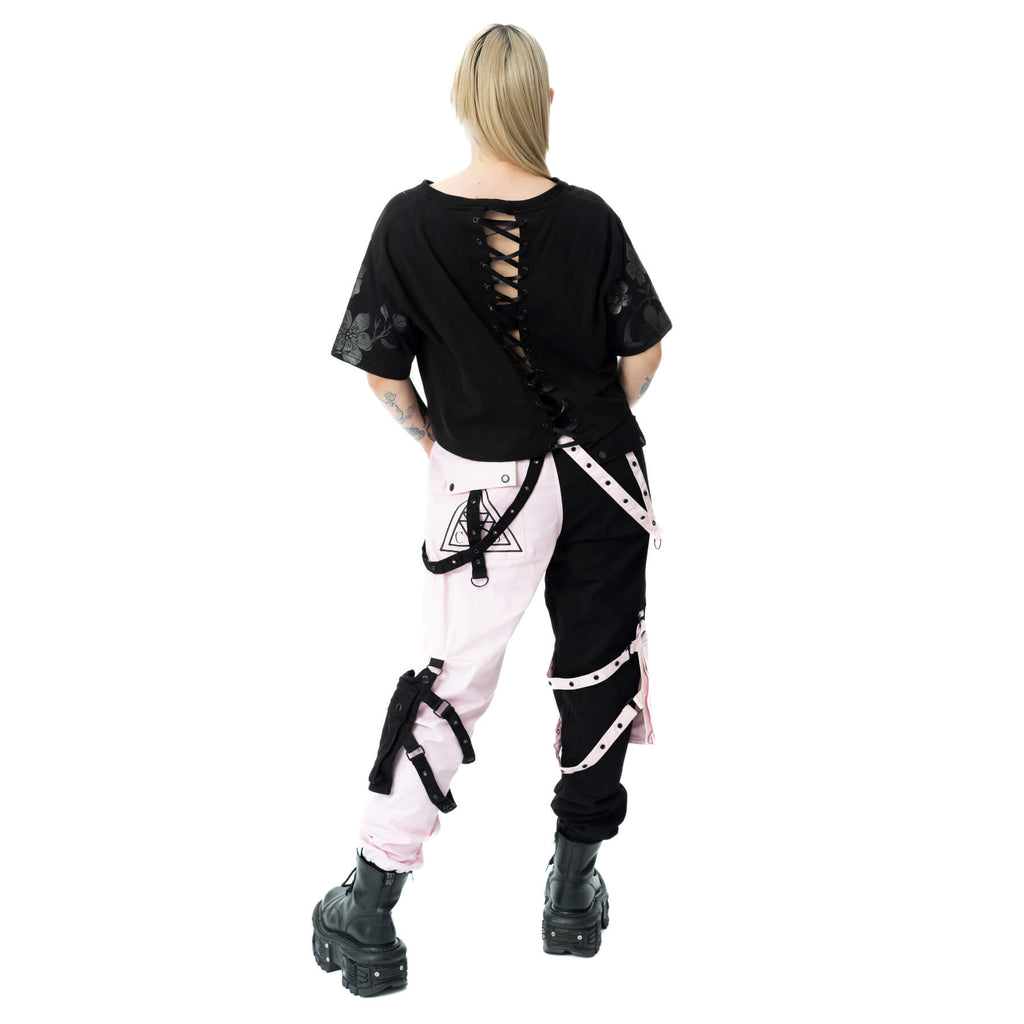 Chemical Black Ceil Crop Top – Ladies Black Gothic Cotton Crop Tee