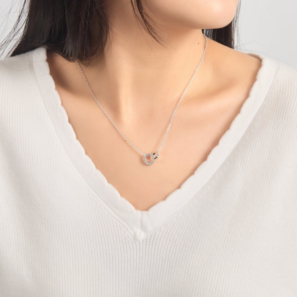Circle Link Necklace Created with Zircondia® Crystals