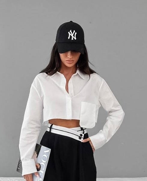 Cropped White Shirt