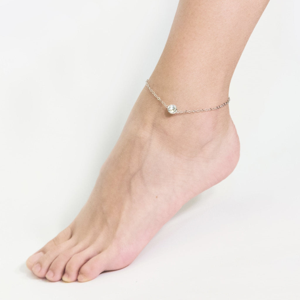 Crystal Anklet Created with Zircondia® Crystals