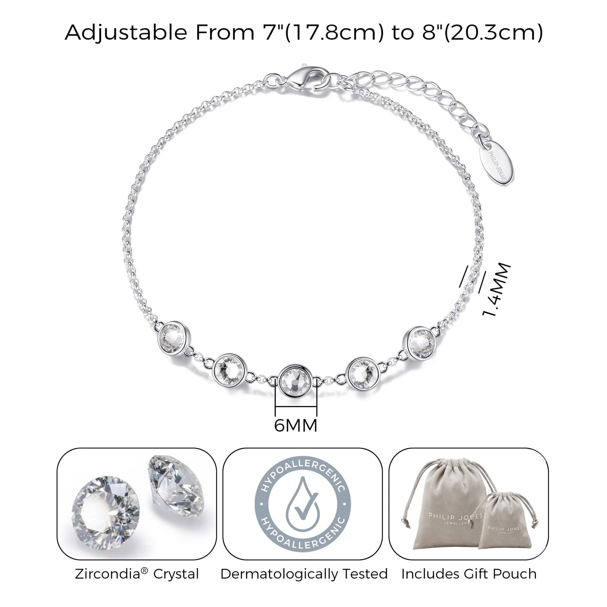 Crystal Chain Bracelet Created with Zircondia® Crystals
