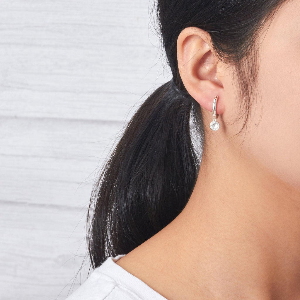 Crystal Hoop Earrings Created with Zircondia® Crystals