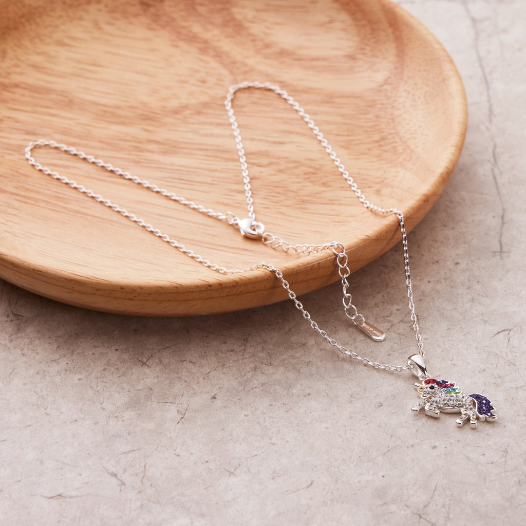 Crystal Unicorn Quote Necklace with Zircondia® Crystals