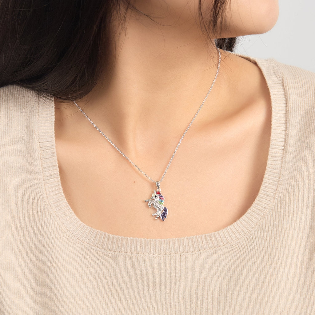 Crystal Unicorn Quote Necklace with Zircondia® Crystals