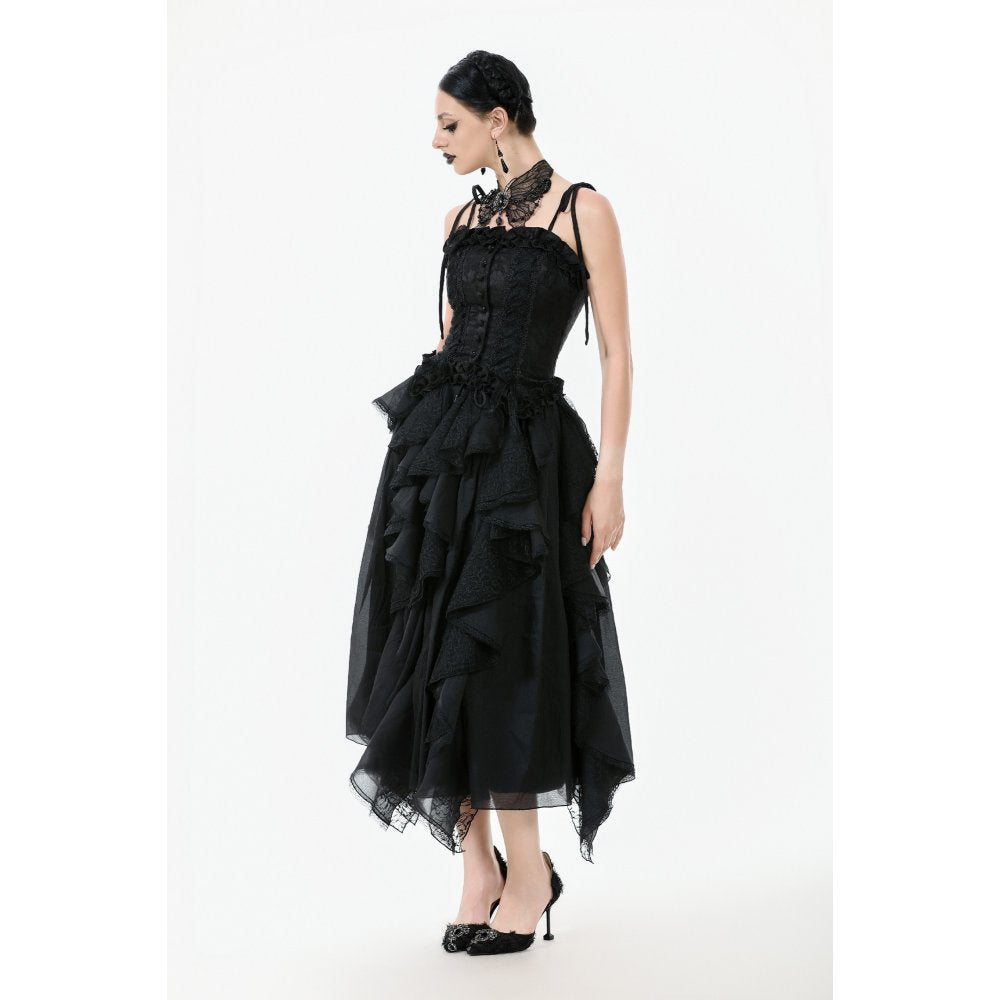 Dark in Love Selene Ruffled Floral Jacquard Corset Top - Size UK 16 Left Only!