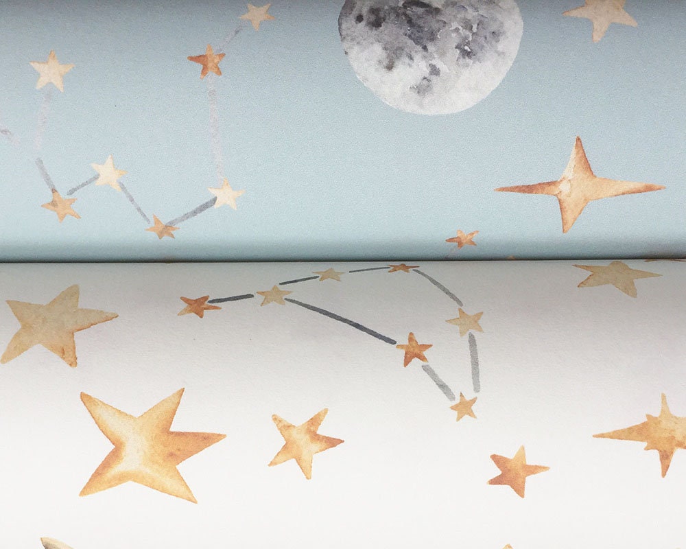 Watercolour Stars & Constellation Wallpaper | Celestial Night Sky