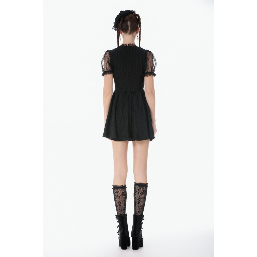 Dark in Love Dark Lace-Framed Silhouette Dress