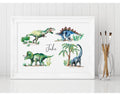 Dinosaurs Hand-Painted Personalised Name Print