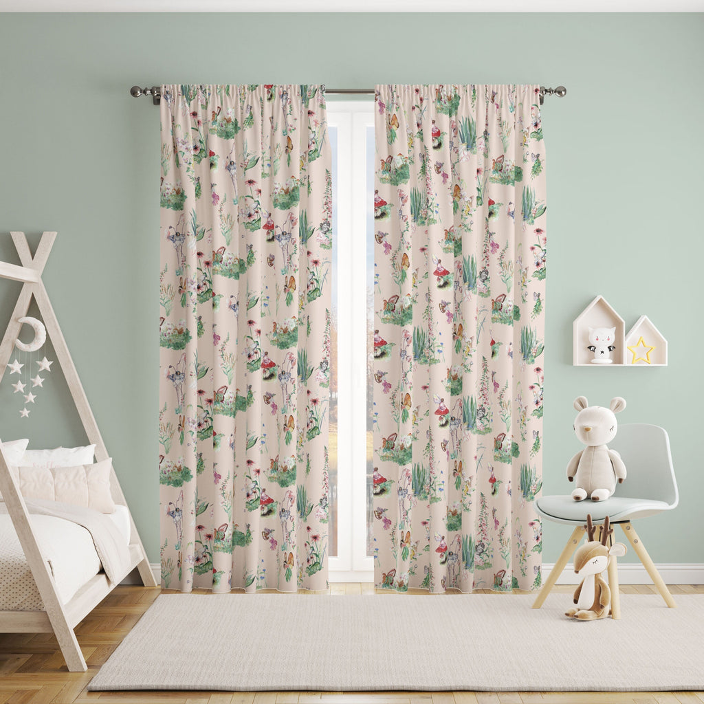 Flower Fairy Garden - Children's Cotton Curtain Fabric