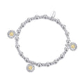 Daisy Charm Beaded Stretch Bracelet