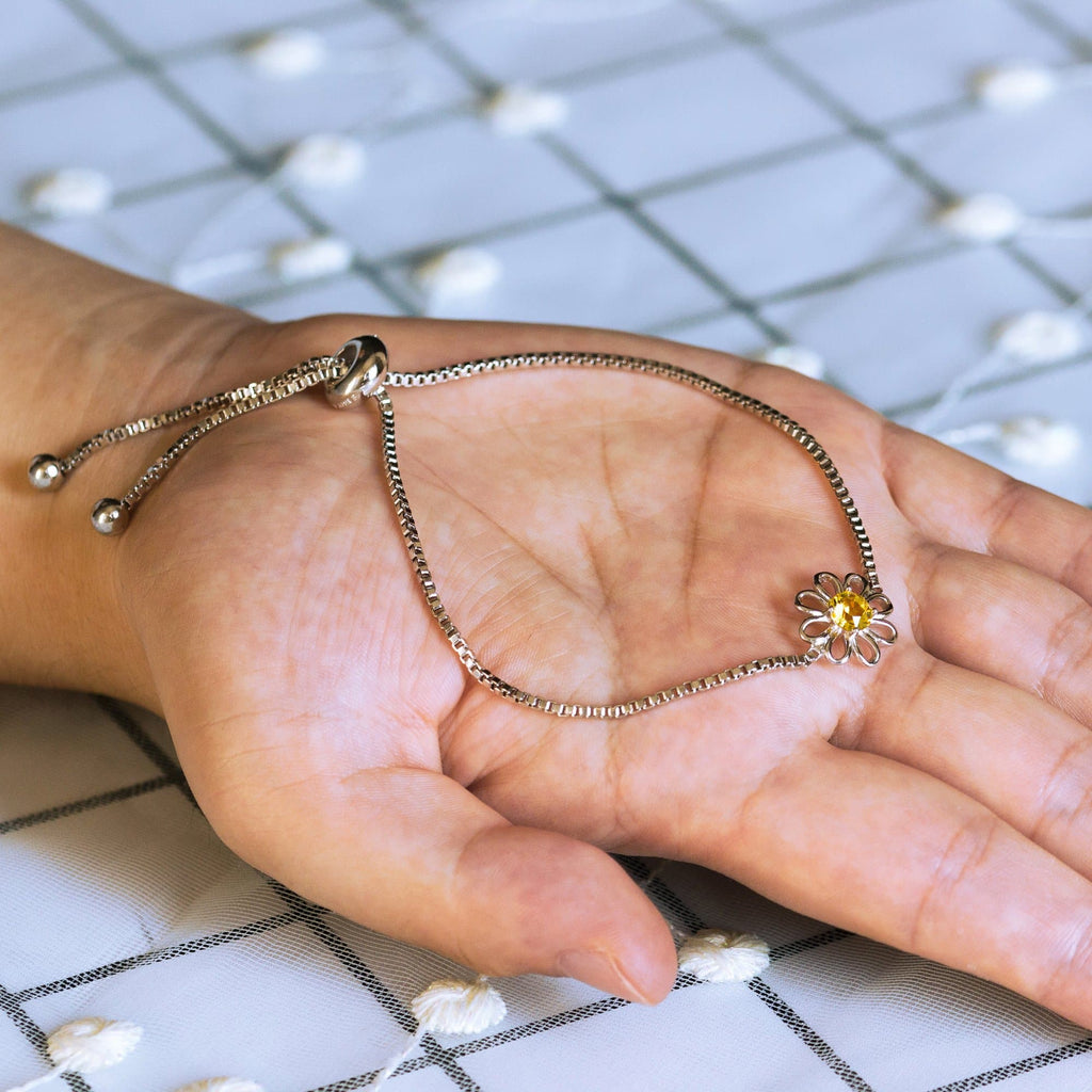 Daisy Crystal Friendship Slider Bracelet Created with Zircondia® Crystals