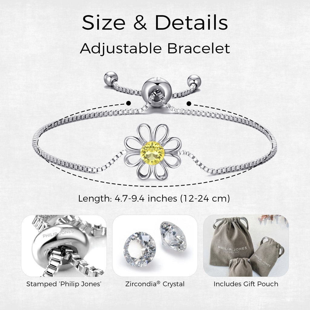 Daisy Crystal Friendship Slider Bracelet Created with Zircondia® Crystals