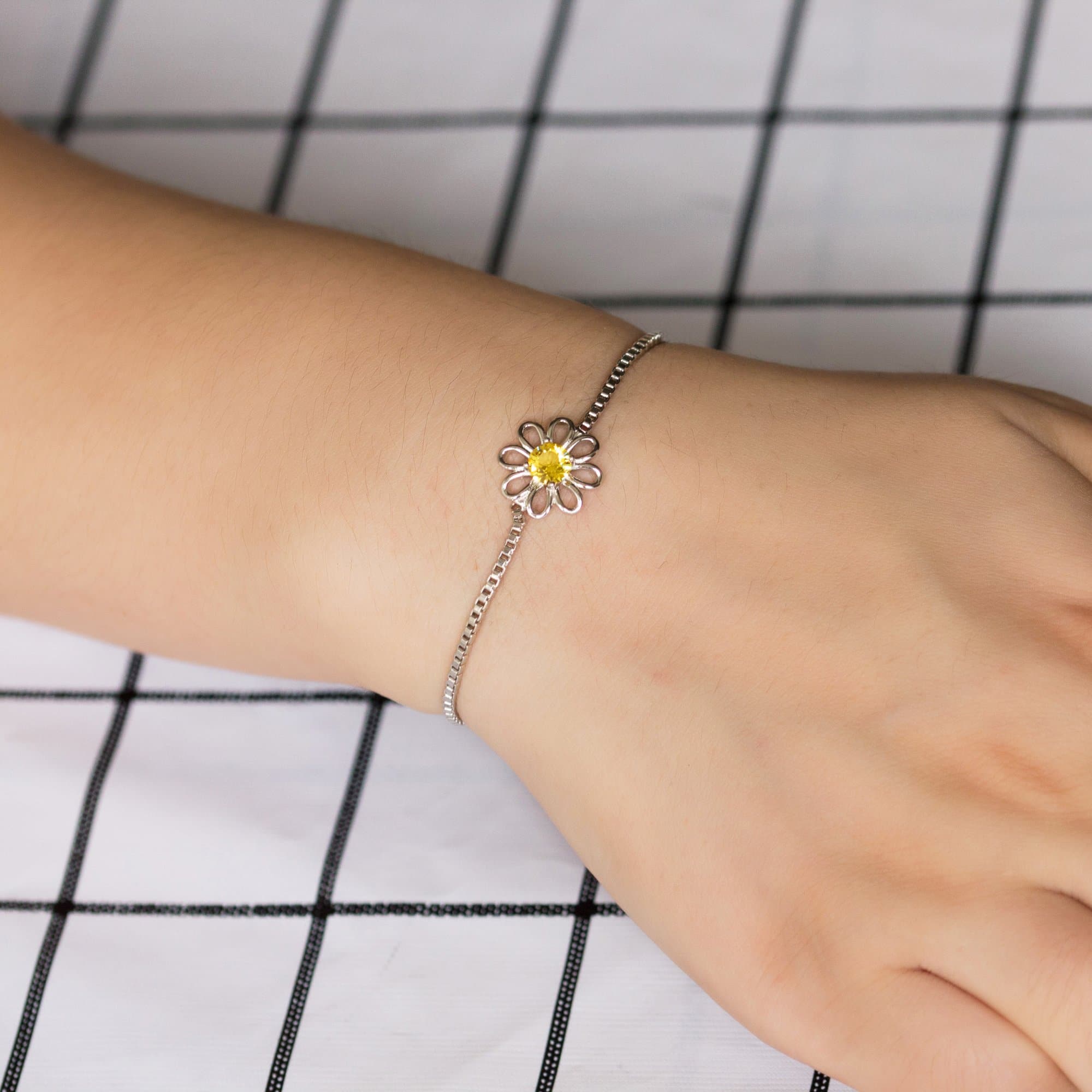 Daisy Crystal Friendship Slider Bracelet Created with Zircondia® Crystals