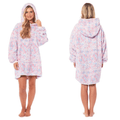 OLIVIA ROCCO Oversized Rainbow Hooded Plush Fleece Blanket With Reversible Sherpa Giant