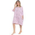 OLIVIA ROCCO Giraffe Print Nightshirt Women Baggy 100% Cotton Short Sleeve Oversized