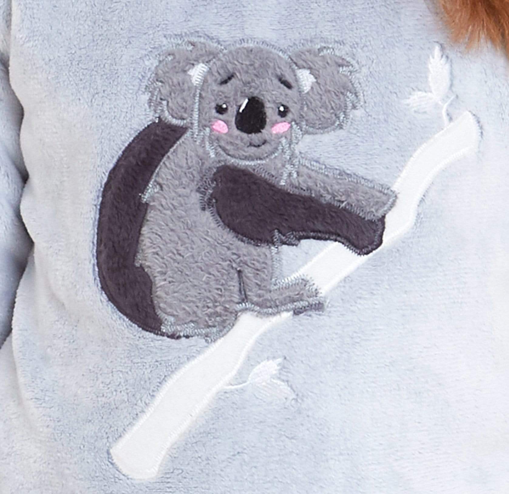 OLIVIA ROCCO Matching Mother Daughter Koala Bear Hooded Pyjama Set Plush Fleece Flannel