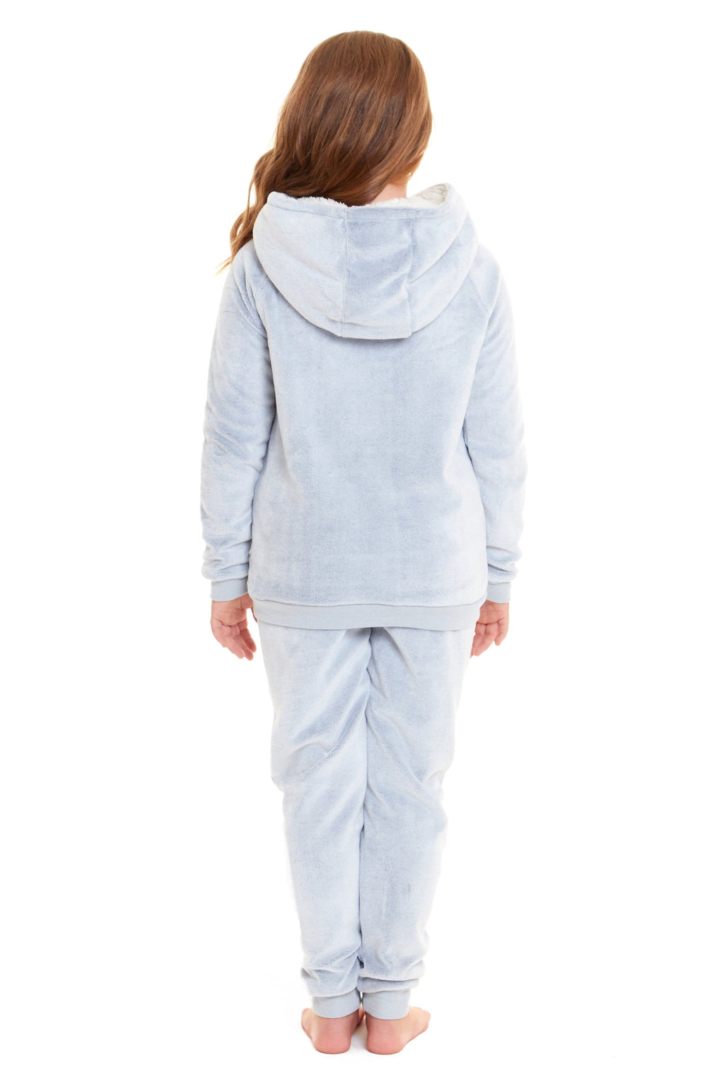 OLIVIA ROCCO Matching Mother Daughter Raccoon Fleece Hooded Pyjama Set With Sherpa Lining