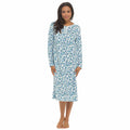 OLIVIA ROCCO Womens Fleece Nightdress Long Sleeve Floral Print Sleepwear Cosy Winter