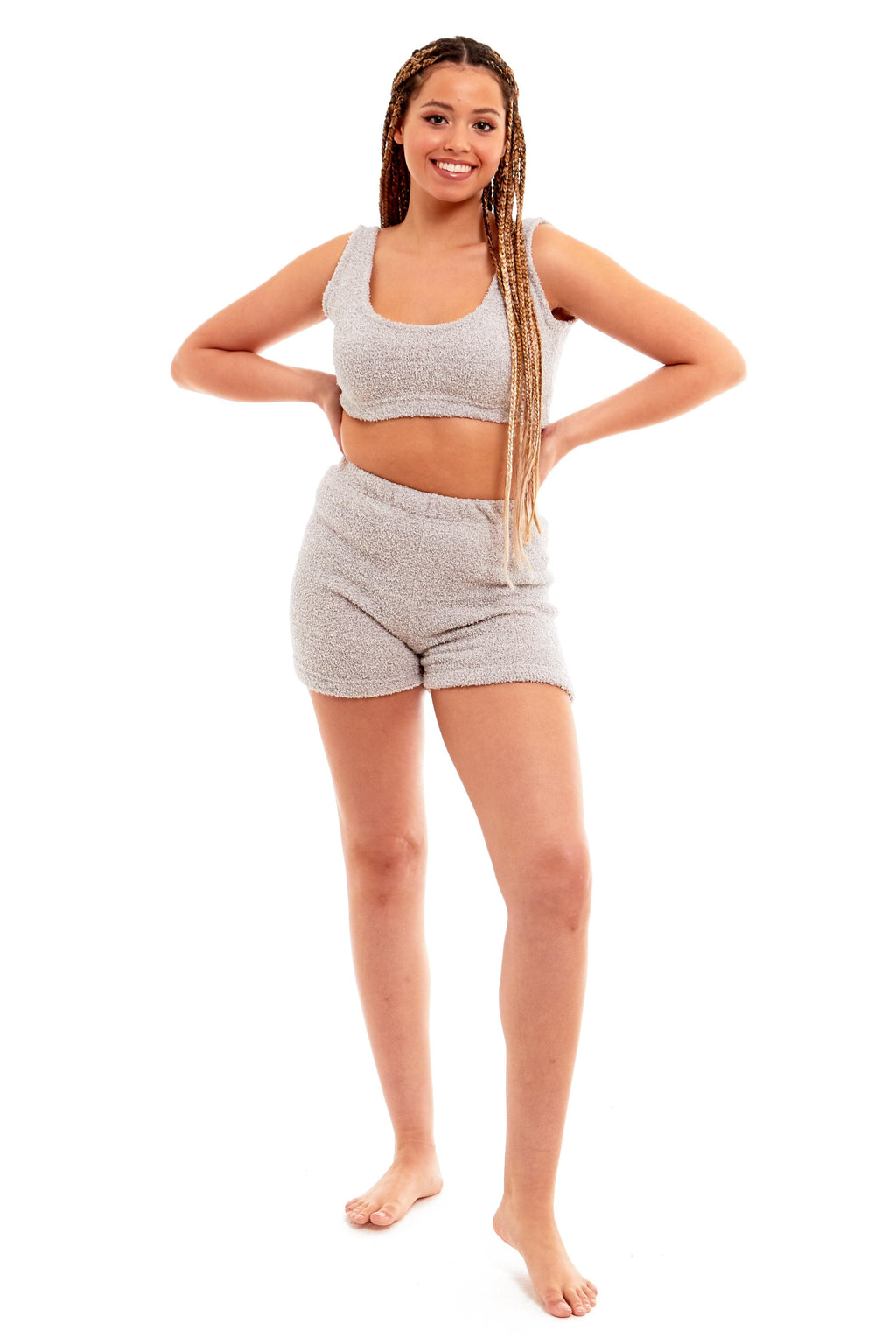 OLIVIA ROCCO Womens Teddy Fleece Tank Top And Shorts Loungewear Set For All Year Comfort