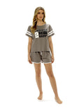 OLIVIA ROCCO Be Happy Cotton T Shirt And Shorts Sleepwear Set For Women 100% Cotton Hotel-Quality Everyday Comfort