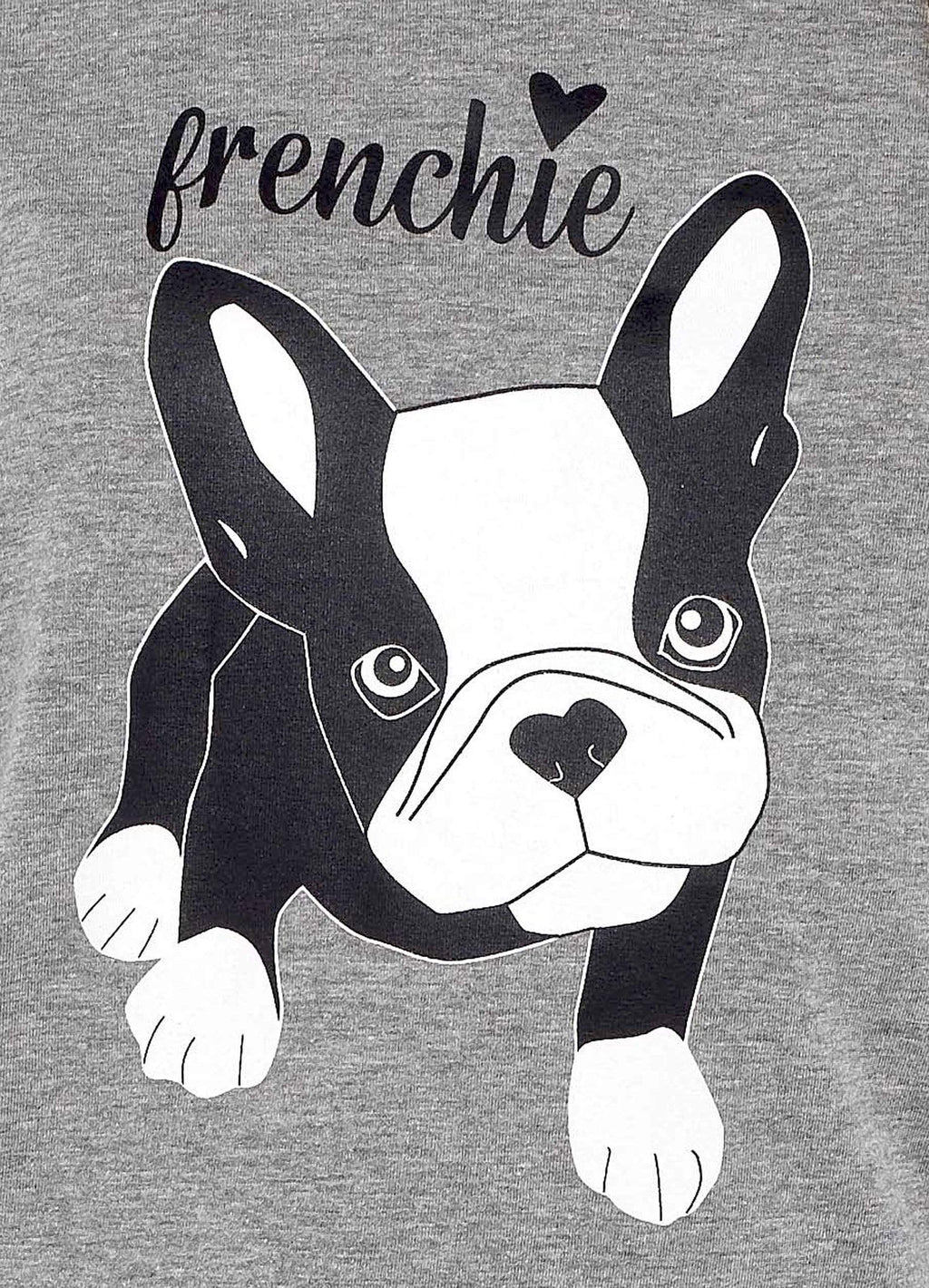 OLIVIA ROCCO Women's Grey Cotton Pyjama Set With Polka Dot Pants And Frenchie Pugs Print