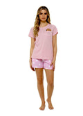 OLIVIA ROCCO Women's Pyjama Set T Shirt And Shorts Sausage Dog Print Soft Cotton Super Soft Cosy Home Loungewear