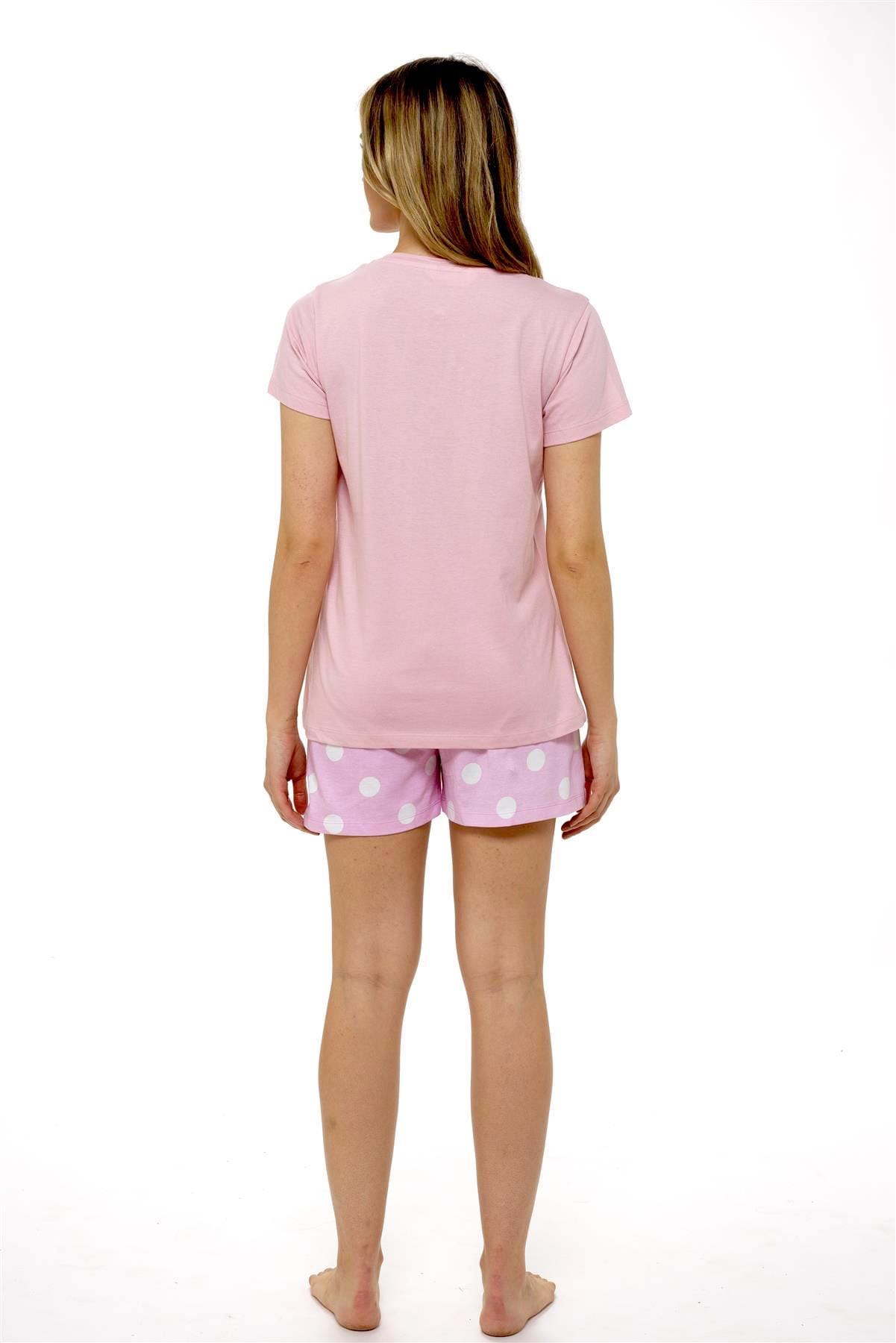 OLIVIA ROCCO Women's Pyjama Set T Shirt And Shorts Sausage Dog Print Soft Cotton Super Soft Cosy Home Loungewear