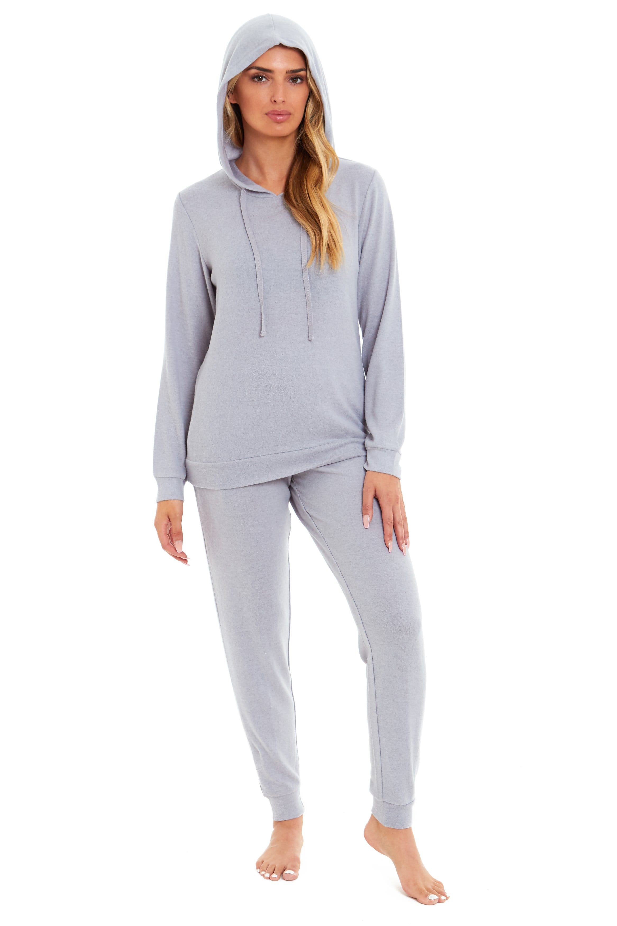 OLIVIA ROCCO Women's Super Cosy Hooded Pyjama Set Soft Brushed Viscose Loungewear