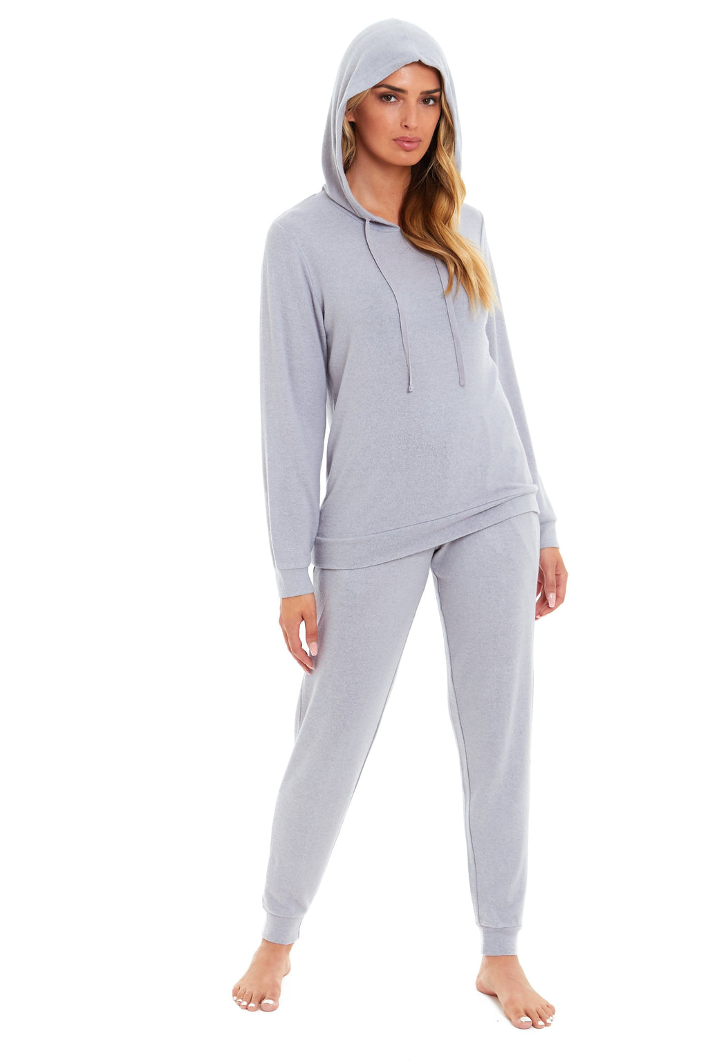 OLIVIA ROCCO Women's Super Cosy Hooded Pyjama Set Soft Brushed Viscose Loungewear