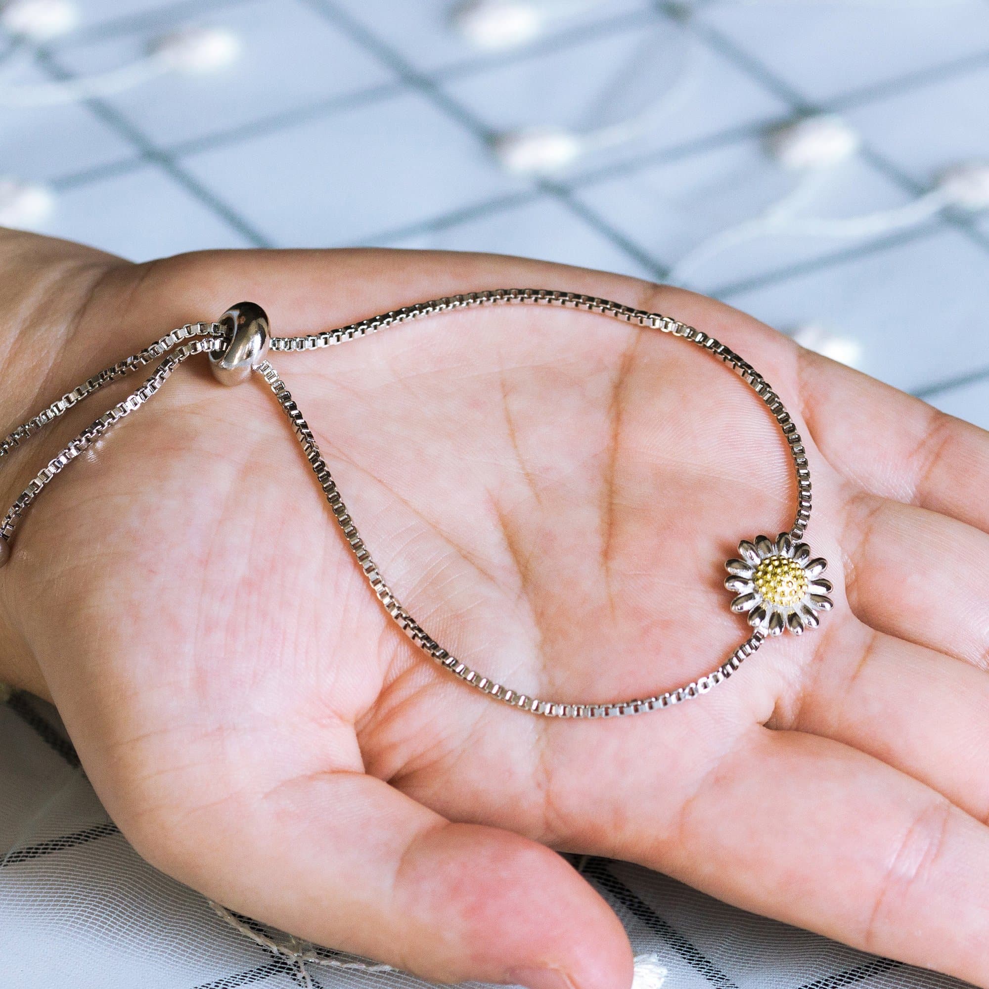 Daisy Friendship Slider Bracelet Created with Zircondia® Crystals