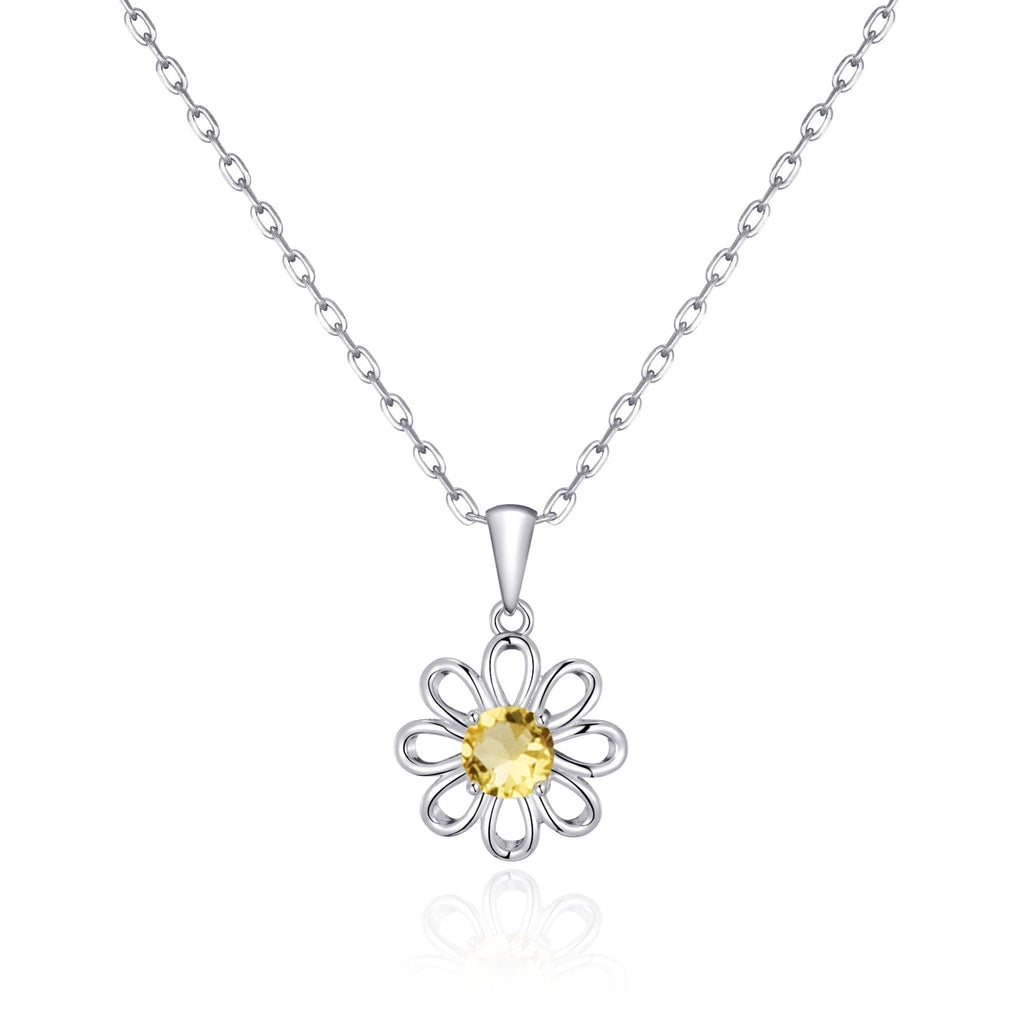 Daisy Necklace Created with Zircondia® Crystals