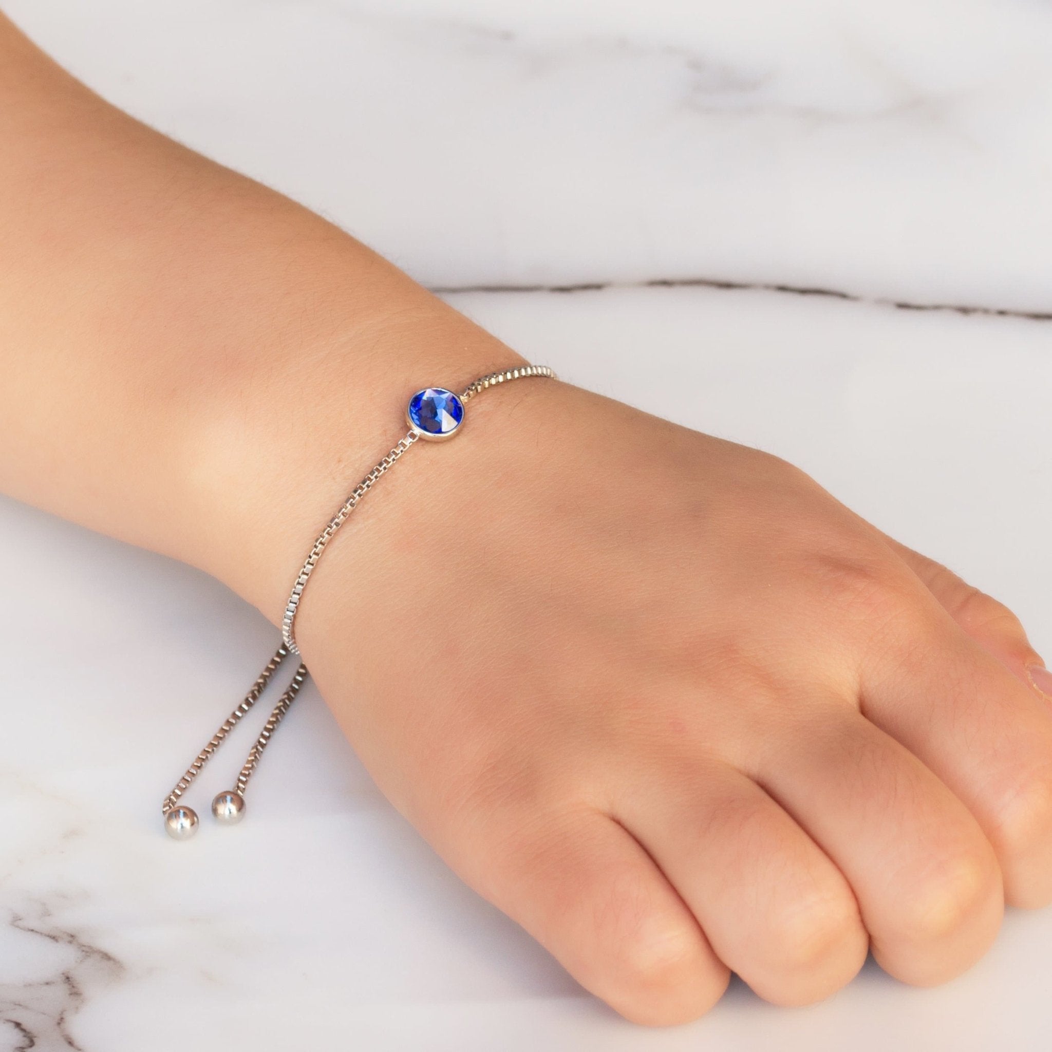 Dark Blue Crystal Bracelet Created with Zircondia® Crystals