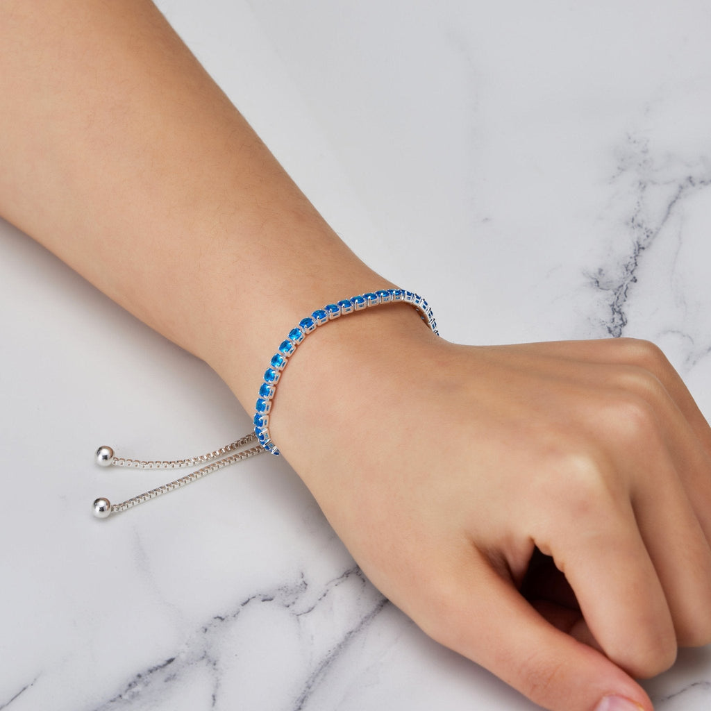 Dark Blue Tennis Friendship Slider Bracelet Created with Zircondia® Crystals
