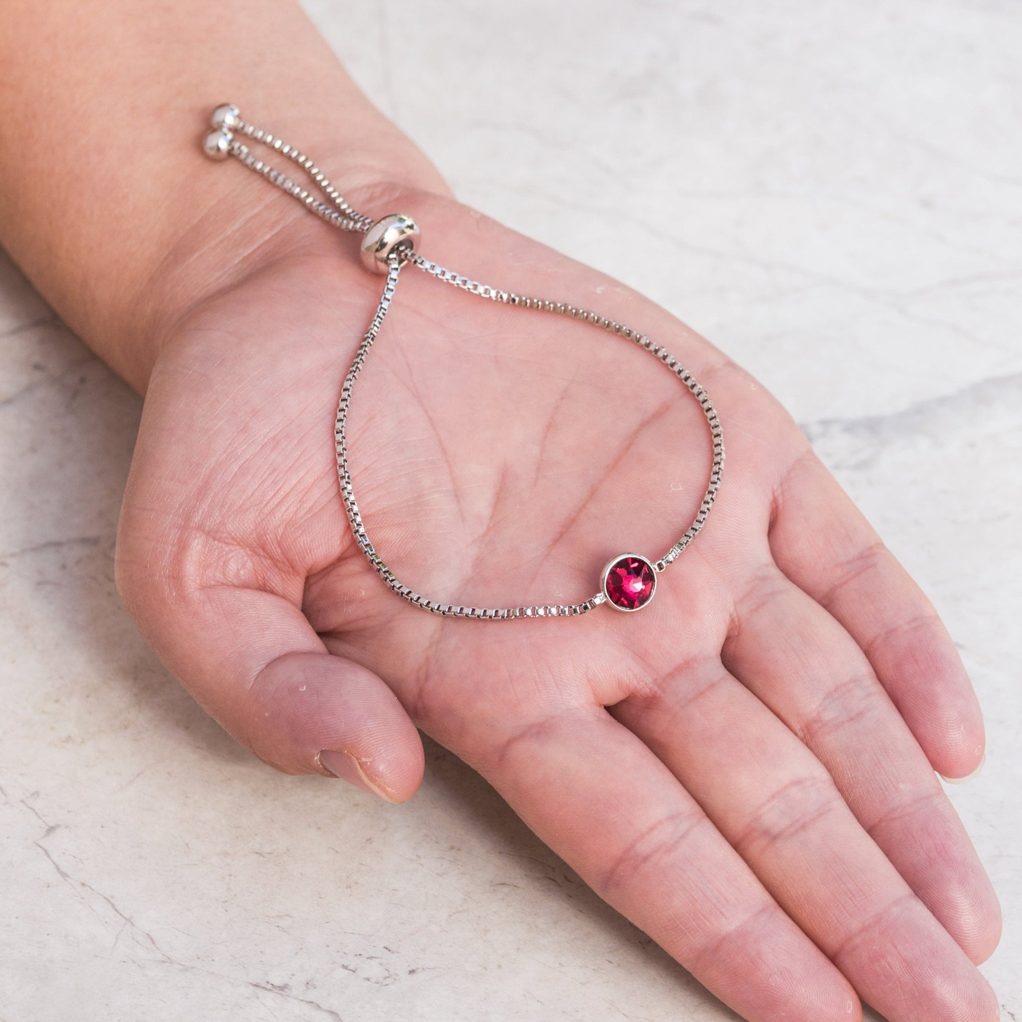 Dark Red Crystal Bracelet Created with Zircondia® Crystals
