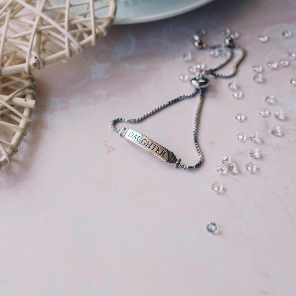 Daughter ID Friendship Slider Bracelet Created with Zircondia® Crystals