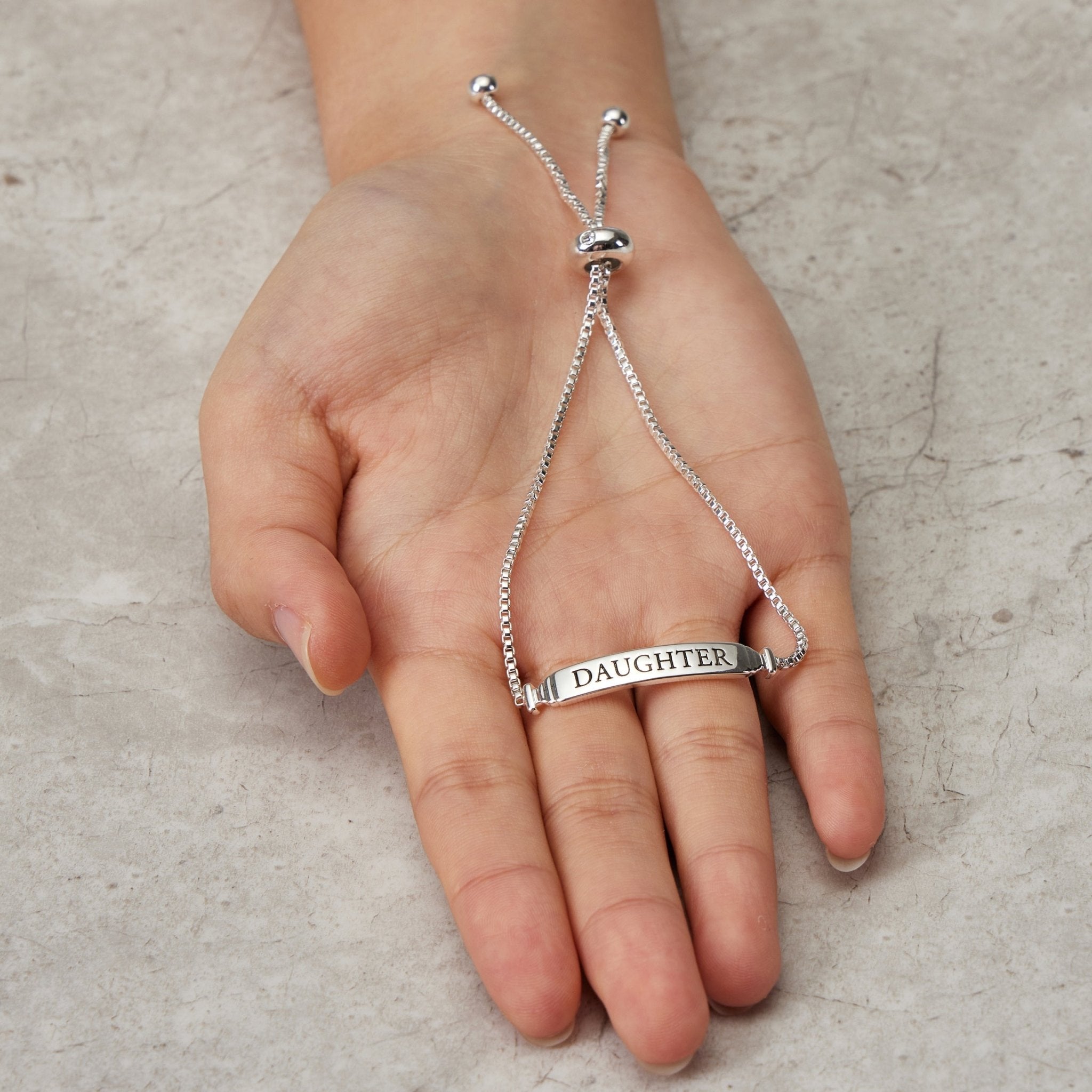 Daughter ID Friendship Slider Bracelet Created with Zircondia® Crystals