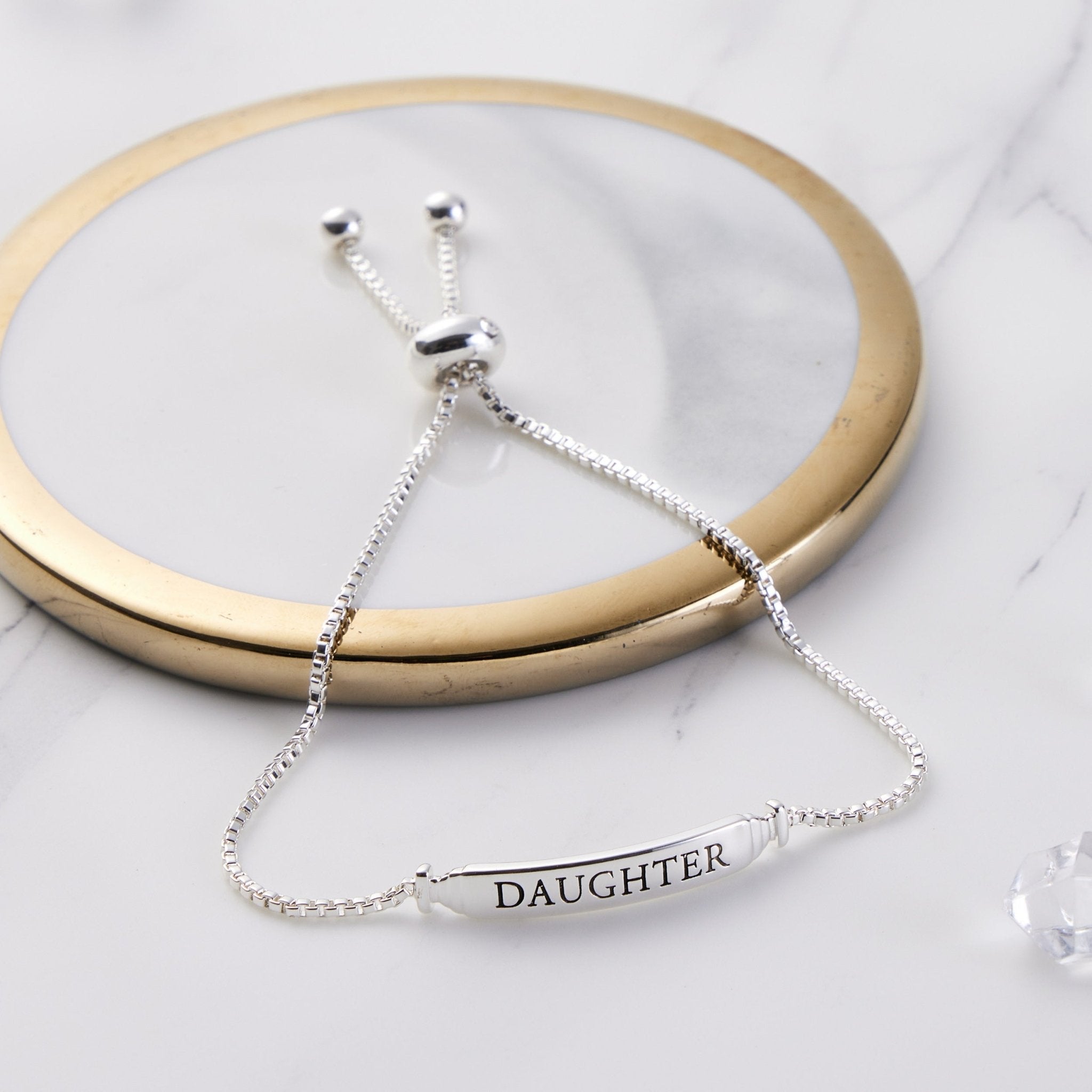 Daughter ID Friendship Slider Bracelet Created with Zircondia® Crystals