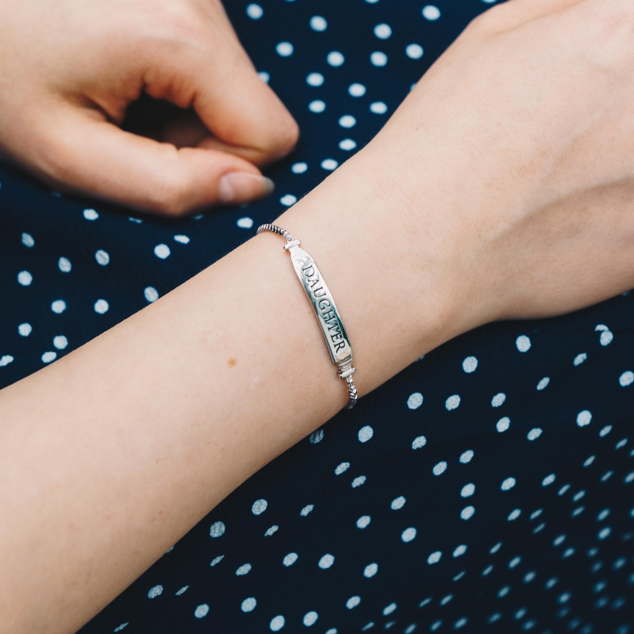 Daughter ID Friendship Slider Bracelet Created with Zircondia® Crystals