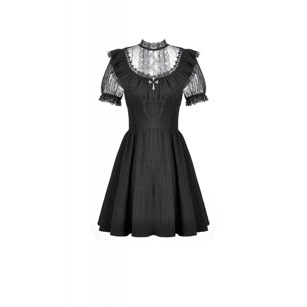 Dark in Love Dark Lace-Framed Silhouette Dress