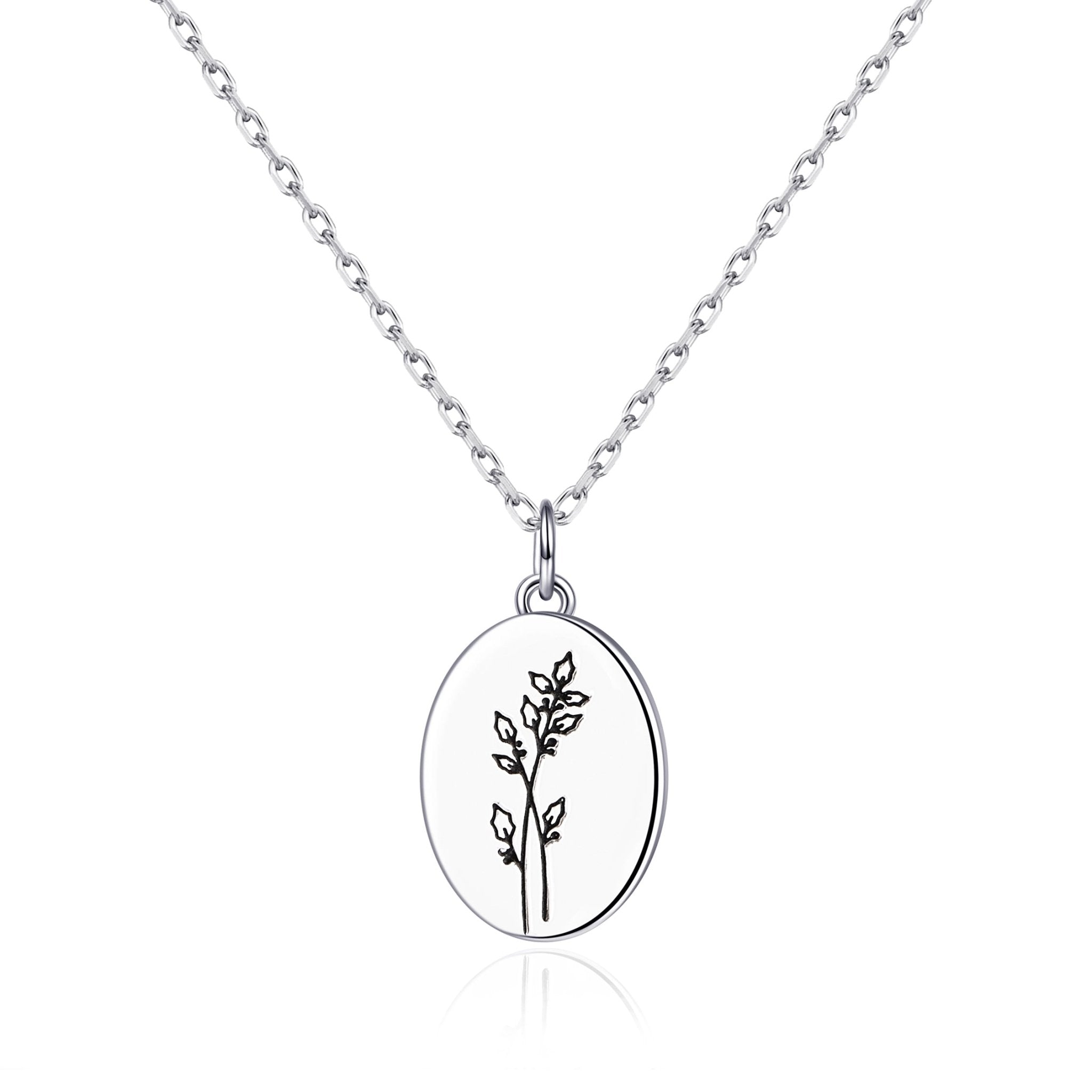December Birth Flower Holly Berry Necklace with Card