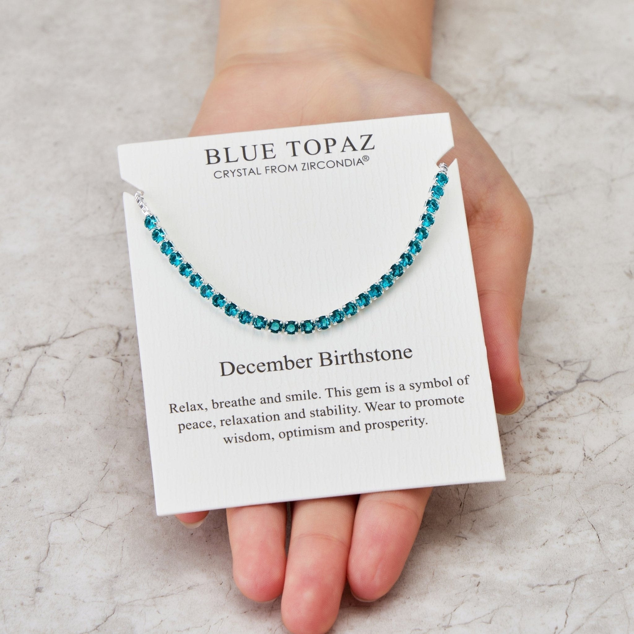 December Birthstone Friendship Slider Bracelet with Blue Topaz Zircondia® Crystals