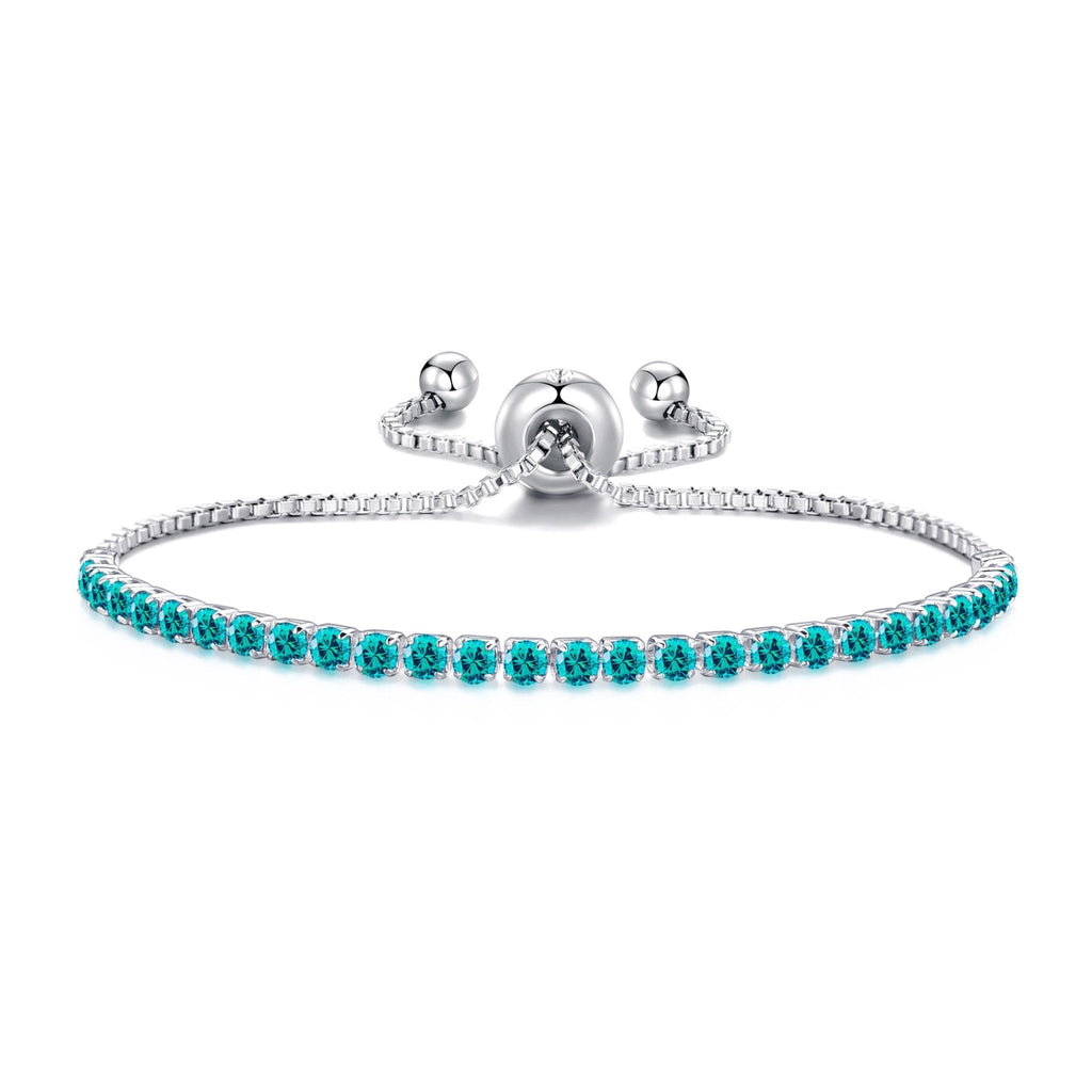 December Birthstone Friendship Slider Bracelet with Blue Topaz Zircondia® Crystals