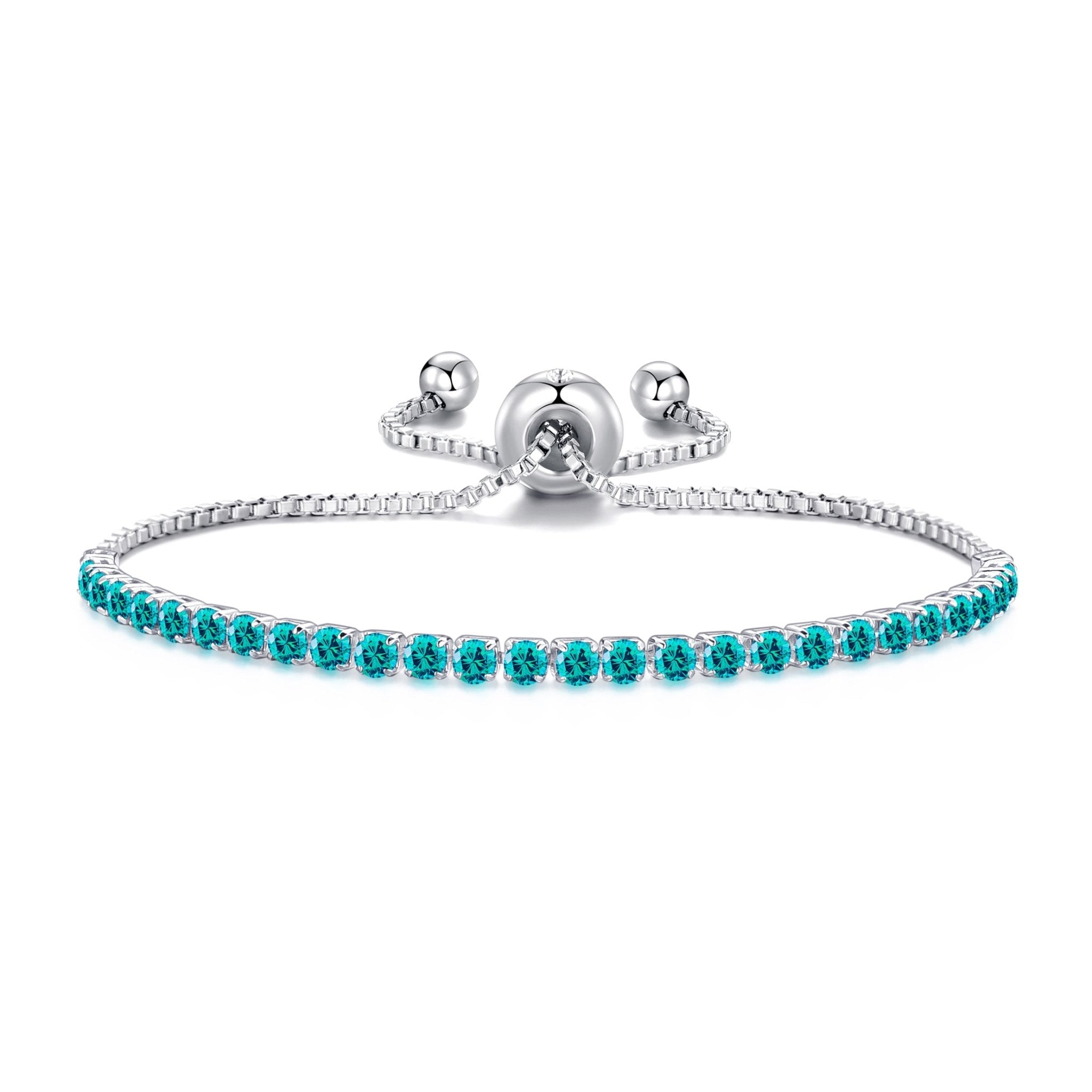 December Birthstone Friendship Slider Bracelet with Blue Topaz Zircondia® Crystals