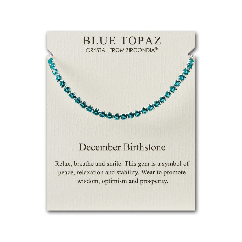December Birthstone Friendship Slider Bracelet with Blue Topaz Zircondia® Crystals