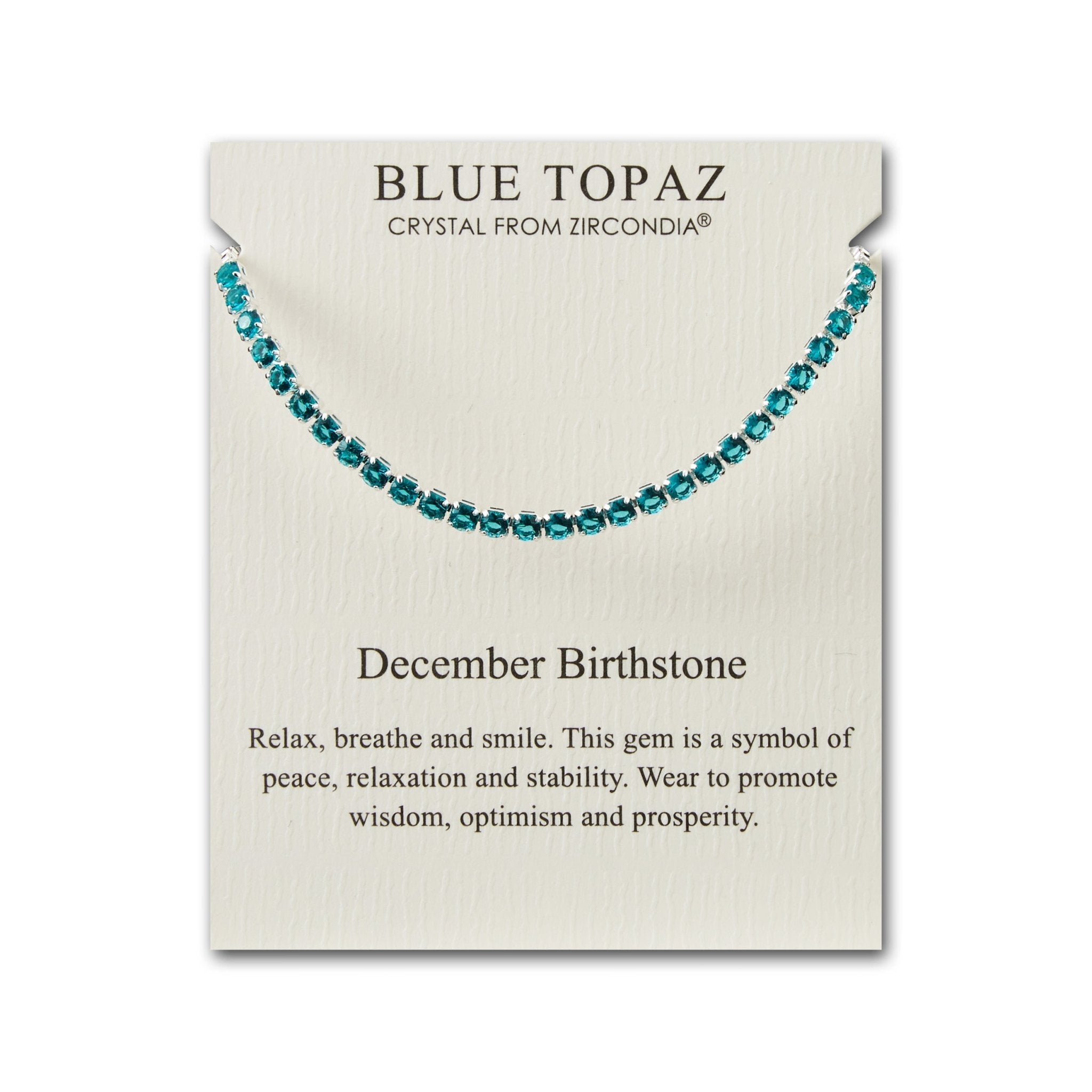 December Birthstone Friendship Slider Bracelet with Blue Topaz Zircondia® Crystals